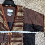 Vintage Yak Magik L Jacket Silk Art to Wear VTG Patchwork Beaded Brown Small Photo 8