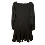 DKNY  Black Ruffle Wrap Dress Long Sleeve Party Cocktail Women's Photo 1