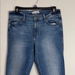 Loft Hamilton Modern Straight Leg Released Fringe Hem Medium Wash Jeans size 27 Photo 2