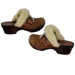 Michael Kors Brown Suede & Shearling Clogs Size 8 Photo 2