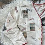 Coca-Cola vintage 80sCoca-Cola women's cream button-up cardigan sweater with red stitching Photo 2