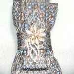 “Dainty Dapper” Pink and Gray necktie Necklace with pretty floral attachment Photo 3