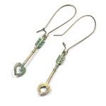Heart Arrow Pendant Hoop Drop Dangle Earrings Photo 0