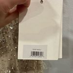 Mac Duggal  10101 Nude Silver V-Neck Column Gown with Fringe Embellishments sz 2 Photo 4