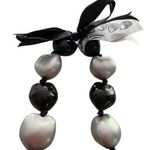 Handmade Oakland Raiders Black/Silver 18” Kukui Nut Lei Hawaiian Style NEW Black Photo 0