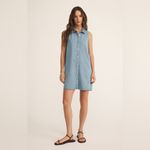 Z Supply  NEW LIGHT DENIM MINI DRESS Large Photo 7