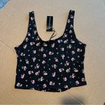 Dolls Kill Delia's Rose Print Tank black multi, cropped, size L NWT Size L Photo 3