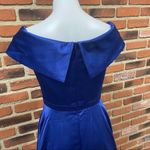 XScape Women's Off Shoulder Blue Formal Dress Sz 6 Long Royal Blue Gown Photo 3