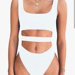 Cutout Tank Bodysuit White Size M Photo 0