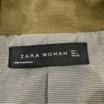ZARA  Woman Cropped Military Style DoubleBreasted Jacket Womens Large Olive Green Photo 3