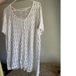 Made In Italy sz L Womens White Cut Out Embroidered Sheer Lace Gauzy Top Blouse Size L Photo 1
