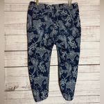 Floral Patterned Crop Blue Jeans Size 16P Photo 1