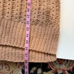 Aerie Chenille Womens Cable Car Quarter Zip Sweater Size Medium Camel Cozy Soft Photo 5