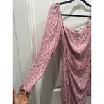 Reformation  Rosalie Long Sleeve Square Neck Pink Floral Mini Dress Sz 2 Photo 4