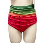 Unique Vintage Watermelon Pin Up Style 3 Piece Bikini Swimsuit Set Size Medium Photo 5