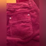 White House | Black Market ‎ Slim Leg Corduroy Pants Size 0 in Burgundy Plum Wine Photo 13
