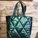 Victoria's Secret Pink  Teal Metallic Quilted Puffy Shoulder Carry All Tote Bag​​ Photo 0