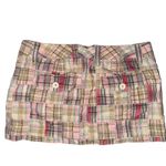 Aeropostale Madras Plaid Pink Patchwork mini Skirt Size 3/4 y2k vintage 2000s Photo 2