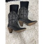 Volatile Women Black Leather Western Cowboy Boots Size 8.5 Denver Heel Photo 3