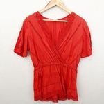 Caslon x NORDSTROM | Orange Eyelet Boho Cotton Lace Peplum Blouse | Medium Photo 0