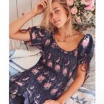 Love Shack Fancy $495 Violet Dress Silk Ruffle Mini Smocked Dolce L Large Floral Photo 1