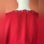 Unbranded RARE Vintage Chic Red Floral Sequined Cutout Cape Size L Photo 8