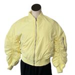 Urban Outfitters NWT BDG X  Charlie Barrel Sleeve Bomber Jacket XS Yellow Photo 4