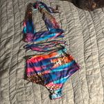 Rainbow Leopard Print Festival Set Blue Photo 1