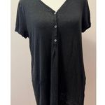 J. JILL 100% Linen Henley Style Shortsleeve Top T Photo 0