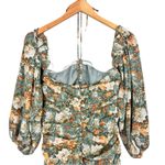 Hello Molly  Basque Country Long Sleeve Ruched Mini Dress Floral Sage Medium NWT Photo 7