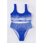 Bikini Set Two Piece Tie Dye Bathing Suit High Waisted Swimsuit Blue XS Photo 3