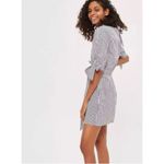 Topshop NWT Womens  Striped Poplin High Neck Sash Shift Shirt Dress - Sz 2 Photo 1