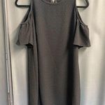 Loft Ann Taylor  Mini Dress Womens Size 4 Gray Cold Shoulder Sleeve Preppy B76 Photo 0