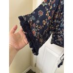 Xhilaration Sheer Floral Fringe Full Zip Top Size XS Tassels Boho Western Cowgirl Hippie Photo 5