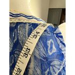 Poupette St Barth 100% Silk Blue Boho Crinkle Tunic Top L Crochet Trim Resort Size L Photo 5