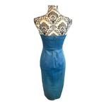 LULUS Splendid Moment Medium Wash Chambray Sleeveless Midi Dress Blue Photo 3