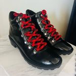 Schutz  Patent Leather Hiking Boots Booties,‎ Red Laces/Black, Size 6.5, NWOT Photo 13