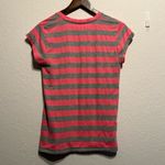 Beverly Hills Polo Club Pink Gray Striped V-Neck Tee Women’s Size L Large Casual Photo 6