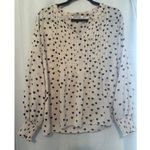 Rose + Olive  Blouse, S, Pink with black hearts long sleeve valentine special Photo 2