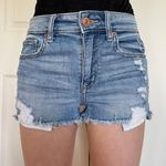 American Eagle  Ripped Blue Jean Shorts Photo 0