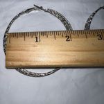 Vintage Silver Tone Diamond Cut Triple Hoop Earrings‎ Photo 5