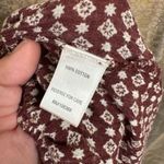 Garnet Hill Maroon Printed Tie Waist Gauze Cotton Shorts Size 12 Photo 3