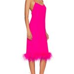 Amanda Uprichard  Marianna Midi Dress in Hot Pink Size Medium. Photo 2