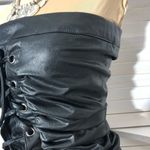 Forever 21 Black Faux Leather Lace Up Corset Mini Dress S Photo 14