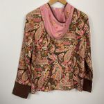 Anne Carson  Silk Paisley Zip Up Hoodie Jacket Women's Size S Photo 2