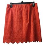 J.Crew Eyelet Skirt Coral Orange Scalloped Hem Mini Skirt Size 4 Photo 0