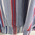 Catherines Tunic Top Lightweight Semi Sheer Cutout Sleeves Striped Blue Red 4X Photo 4