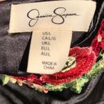 Jessica Simpson NWT Embroidered Black Satin Mini Dress S/M Photo 10