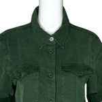 Avec Les Filles  Shirt Womens Medium Green Cropped Blouse Everyday Basic‎ Casual Photo 4