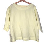 Pure Jill womens 100% linen boat neck 3/4 sleeve casual top yellow xs oversized Photo 0